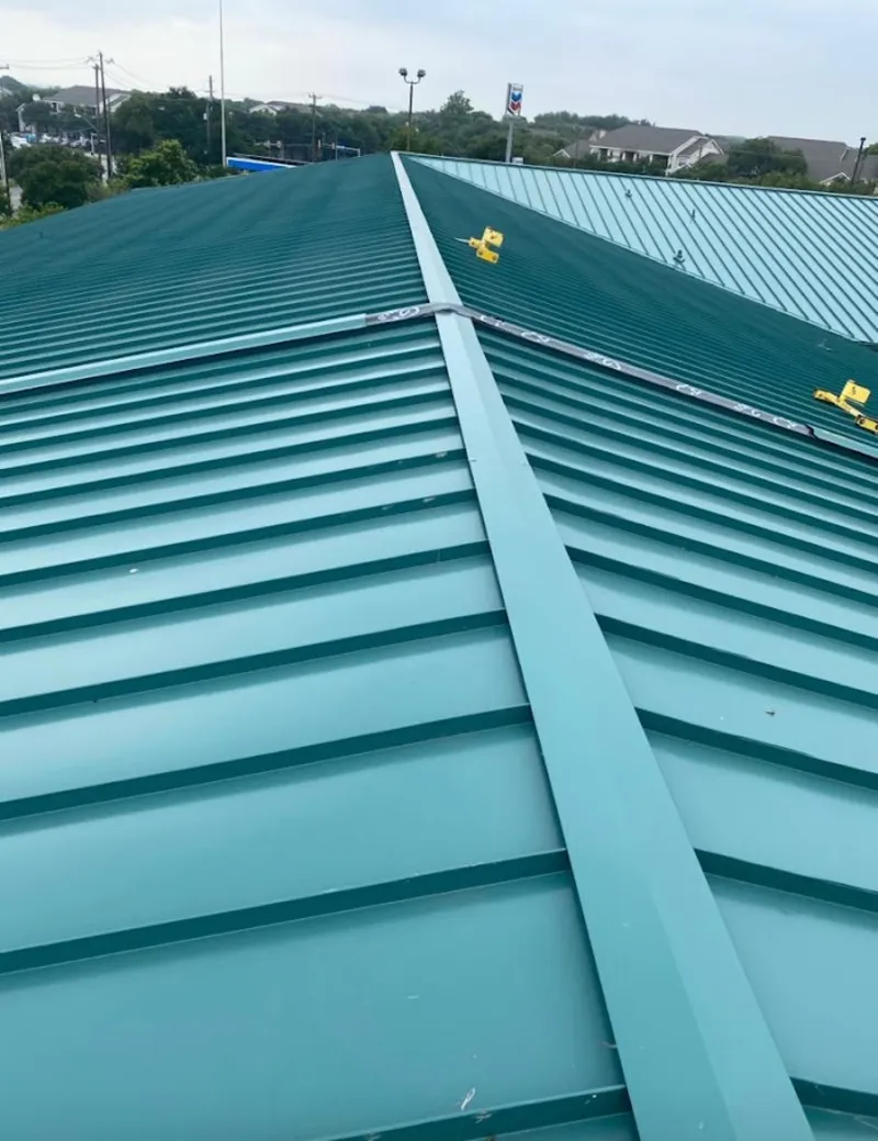 Green commercial metal roof ridge and valley for Metal Roof Repair in Beaufort